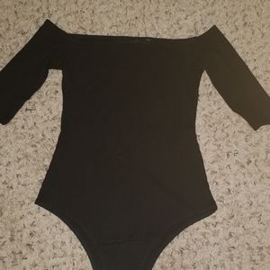 Black half sleeve bodysuit
